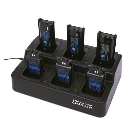Carregador substituível personalizável, 6 vias, carregador inteligente de várias unidades para bateria walkie-talkie